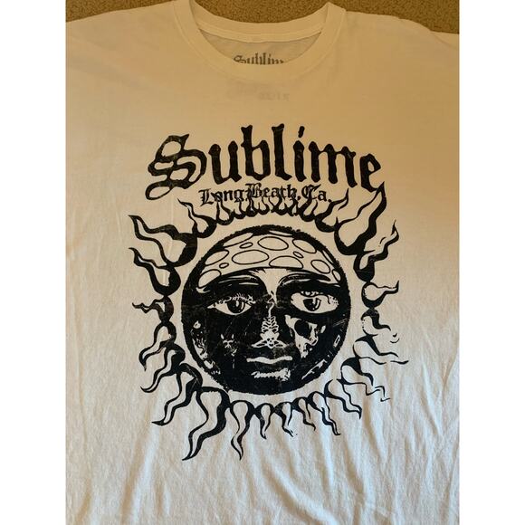 NWOT Sublime Long Beach Sun White Tee - Picture 2 of 4